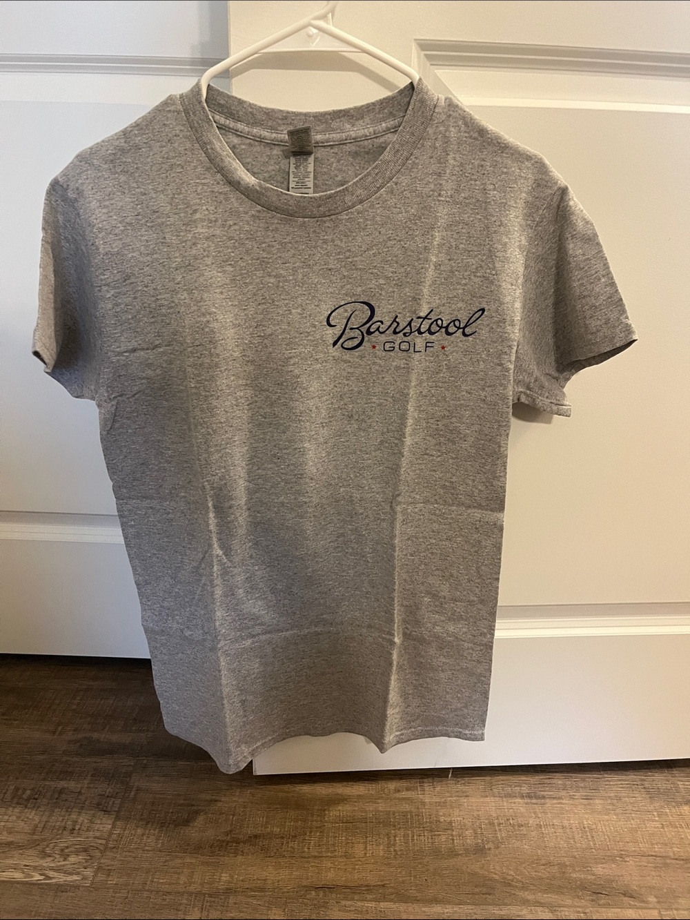 Womens' Classic Gray Logo Tee golden retriever